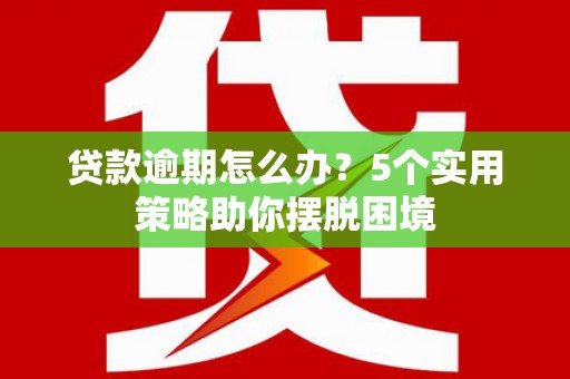 兰屿贷款逾期怎么办？5个实用策略助你摆脱困境