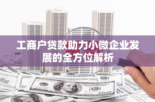 兰屿工商户贷款助力小微企业发展的全方位解析