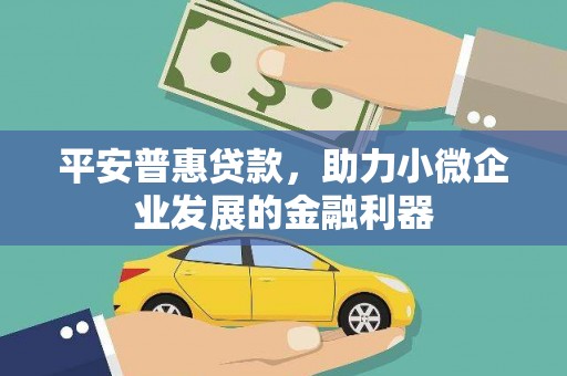 兰屿平安普惠贷款，助力小微企业发展的金融利器