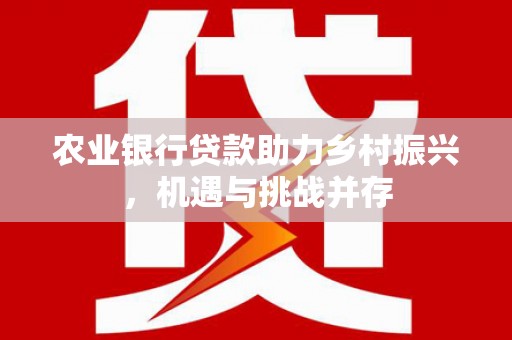 兰屿农业银行贷款助力乡村振兴，机遇与挑战并存