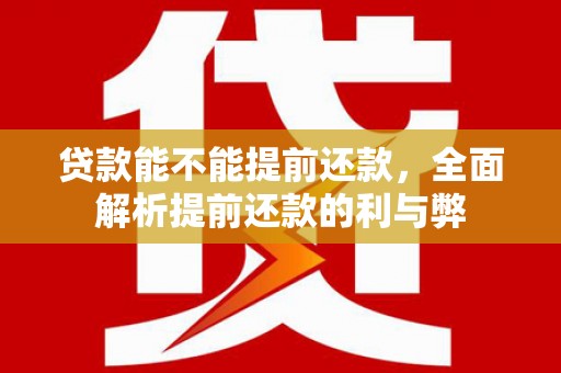 兰屿贷款能不能提前还款，全面解析提前还款的利与弊